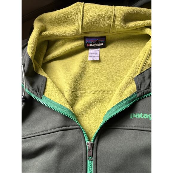 Patagonia Jacket Mens Large dark light Green Full Zip Hooded pockets Hiking - Picture 1 of 11